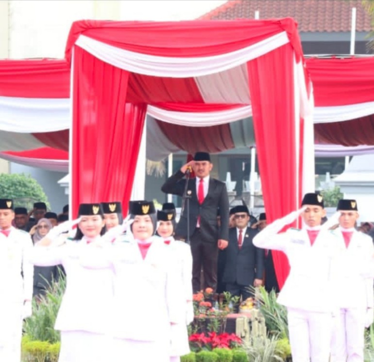 Bupati Bekasi Pimpin Upacara Hari Lahir Pancasila Di Halaman Komplek Pemerintahan Kabupaten Bekasi