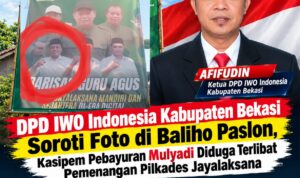 Foto Mulyadi di Baliho Pilkades Jayalaksana Disorot, IWO Indonesia Bekasi Minta Klarifikasi