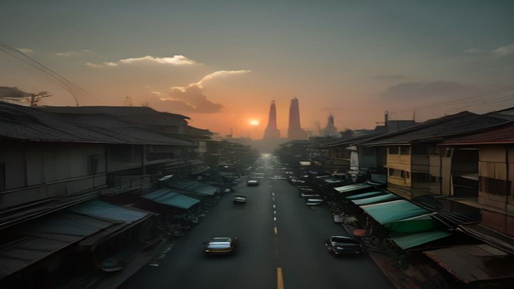 Pemandangan ikonik Kota Jakarta dengan gedung pencakar langit dan kehidupan urban yang dinamis